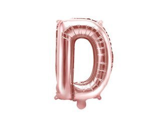 Balon foliowy - Litera "D" - Różowe Złoto - 35 cm