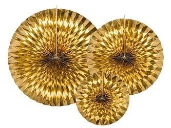 Rozety dekoracyjne - Złote - Metalizowane - 3 sztuki